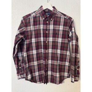Ralph Lauren Boys Plaid Button Down Shirt Long Sleeve Classic Fit Youth L 16 18